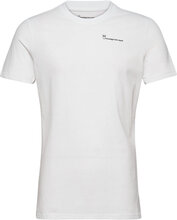 Regular Trademark Chest Print T-Shi Tops T-shirts Short-sleeved White Knowledge Cotton Apparel