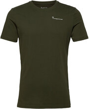 Regular Trademark Chest Print T-Shi Tops T-shirts Short-sleeved Green Knowledge Cotton Apparel