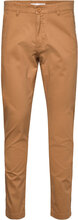 Luca Slim Twill Chino Pants - Gots/ Bottoms Trousers Chinos Brown Knowledge Cotton Apparel