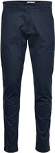 Luca Slim Twill Chino Pants - Gots/ Bottoms Trousers Chinos Navy Knowledge Cotton Apparel