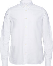 Harald Small Owl Oxford Regular Fit Tops Shirts Casual White Knowledge Cotton Apparel