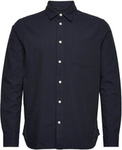 Regular Linen Look Shirt Gots/Vegan Tops Shirts Casual Navy Knowledge Cotton Apparel