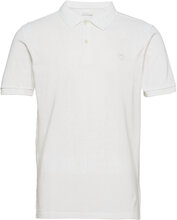 Toke Basic Badge Polo - Gots/Vegan Tops Polos Short-sleeved White Knowledge Cotton Apparel