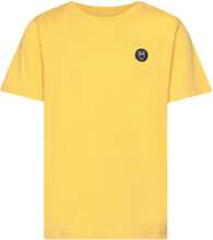 Regular Fit Badge T-Shirt - Gots/Ve Tops T-shirts Short-sleeved Yellow Knowledge Cotton Apparel
