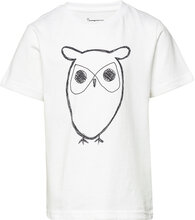 Regular Big Owl T-Shirt - Gots/Vega Tops T-Kortærmet Skjorte White Knowledge Cotton Apparel