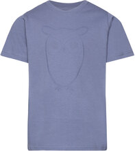 Regular Big Owl T-Shirt - Gots/Vega Tops T-Kortærmet Skjorte Blue Knowledge Cotton Apparel