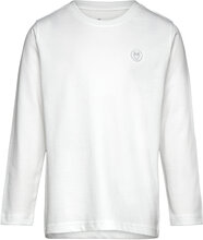 Regular Fit Badge Long Sleeved - Go Tops T-shirts Long-sleeved T-Skjorte White Knowledge Cotton Apparel