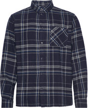 Light Flannel Checkered Relaxed Fit Tops Shirts Casual Navy Knowledge Cotton Apparel