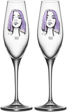 All About You Forever Mine Champagne 2-Pack 23Cl Home Tableware Glass Champagne Glass Nude Kosta Boda