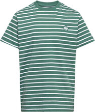 Timmi Organic/Recycled Striped T-Shirt Tops T-shirts Short-sleeved Green Kronstadt