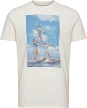 Clive Recycled Cotton Printed T-Shirt T-shirts Short-sleeved Hvit Kronstadt*Betinget Tilbud