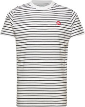 Timmi Organic/Recycled Striped T-Shirt T-shirts Short-sleeved Hvit Kronstadt*Betinget Tilbud