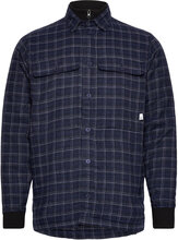 Ramon Flannel Check 07 Quilted Overshirt Tops Overshirts Navy Kronstadt