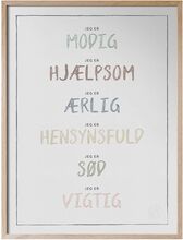 Jeg Er, Dusty Pastel - Jag Är På Danska Home Kids Decor Posters & Frames Posters Feelings Multi/mønstret Kunskapstavlan®*Betinget Tilbud