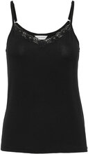 Bamboo - Camisole With Lace Top Black Lady Avenue