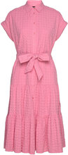 Gingham Cotton Dress Kort Kjole Pink Lauren Ralph Lauren