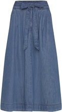 Belted Denim Midi Skirt Skirts Knee-length & Midi Skirts Blue Lauren Ralph Lauren