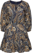 Paisley Cotton Voile Tiered Dress Kort Kjole Navy Lauren Ralph Lauren