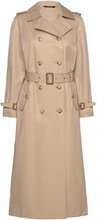 Belted Cotton-Blend Maxi Trench Coat Designers Coats Trench Coats Beige Lauren Ralph Lauren