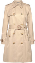 Double-Breasted Cotton-Blend Trench Coat Designers Coats Trench Coats Beige Lauren Ralph Lauren