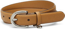 Charm Crosshatch Leather Belt Bælte Beige Lauren Ralph Lauren