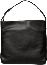 Leather Large Kassie Shoulder Bag Shopper Taske Black Lauren Ralph Lauren