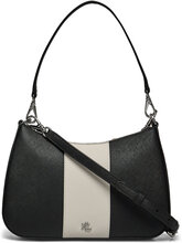 Striped Leather Medium Danni Bag Bags Small Shoulder Bags-crossbody Bags Black Lauren Ralph Lauren