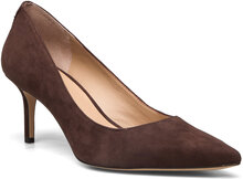 Crosshatch Leather Large Karly Tote Shoes Heels Pumps Classic Brown Lauren Ralph Lauren