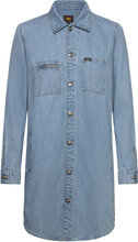 Unionall Shirt Dress Kort Kjole Blue Lee Jeans