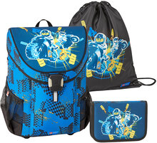 Lego® Easy School Bag 3 Pcs. Set Accessories Bags Backpacks Blå Lego Bags*Betinget Tilbud