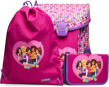 Lego® Easy School Bag 3 Pcs. Set Accessories Bags Backpacks Rosa Lego Bags*Betinget Tilbud