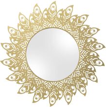 Mirror Peacock Feathers Steel Gold Home Furniture Mirrors Wall Mirrors Gold Leitmotiv