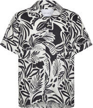 Bob Flower Tencel Shirt Tops Shirts Short-sleeved Black Les Deux