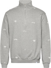Dwayne Aoe Half-Zip Sweatshirt Tops Sweatshirts & Hoodies Sweatshirts Grey Les Deux
