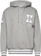 Les Deux Varsity Hoodie Tops Sweatshirts & Hoodies Hoodies Grey Les Deux