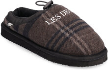 Trey Wool Check Slipper Slippers Tofflor Brown Les Deux
