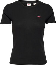 Ss Rib Baby Tee Caviar Tops T-shirts & Tops Short-sleeved Black LEVI´S Women