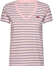 Perfect Vneck Cool Stripe Chal Tops T-shirts & Tops Short-sleeved Pink LEVI´S Women