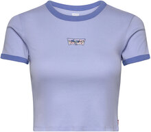 Graphic Ringer Mini Tee Mini B Tops Crop Tops Short-sleeved Crop Tops Blue LEVI´S Women