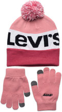 Levi's® Beanie And Gloves Set Accessories Headwear Hats Beanie Pink Levi's