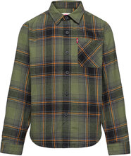 Levi's® Plaid Flannel Pocket Shirt Tops Shirts Long-sleeved Shirts Green Levi's