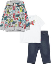Levi's® Graffiti Tag 3-Piece Set Sets Sets With Short-sleeved T-shirt Grey Levi's