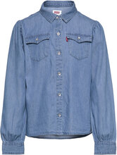 Levi's® Full Sleeve Western Denim Shirt Tops Shirts Long-sleeved Shirts Blue Levi's