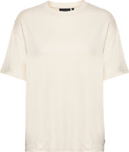 Ally Organic Cotton/Modal Tee T-shirts & Tops Short-sleeved Creme Lexington Clothing*Betinget Tilbud