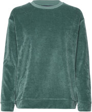Martha Organic Cotton Velour Sweatshirt Sweat-shirt Genser Grønn Lexington Clothing*Betinget Tilbud