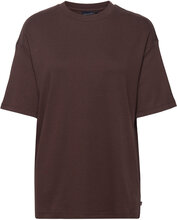 Ally Organic Cotton/Modal Over D Tee T-shirts & Tops Short-sleeved Brun Lexington Clothing*Betinget Tilbud
