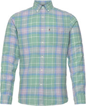 Fred Cotton/Linen Blend Checked Shirt Shirts Linen Shirts Grønn Lexington Clothing*Betinget Tilbud