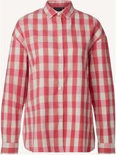 Edith Organic Cotton Flannel Check Shirt Tops Shirts Long-sleeved Pink Lexington Clothing