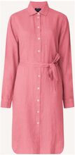 Isa Linen Shirt Dress Knælang Kjole Pink Lexington Clothing