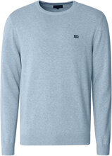 Bradley Cotton Crew Sweater Tops Knitwear Round Necks Blue Lexington Clothing